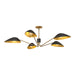 Oscar Five Light Pendant Aged Gold/Matte Black-Semi-Flush Mts.-Alora-Lighting Design Store