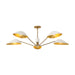 Oscar Five Light Pendant Aged Gold/White-Linear/Island-Alora-Lighting Design Store