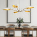 Oscar Five Light Pendant Aged Gold/White-Linear/Island-Alora-Lighting Design Store