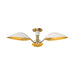 Oscar Three Light Semi-Flush Mount Aged Gold/White-Semi-Flush Mts.-Alora-Lighting Design Store