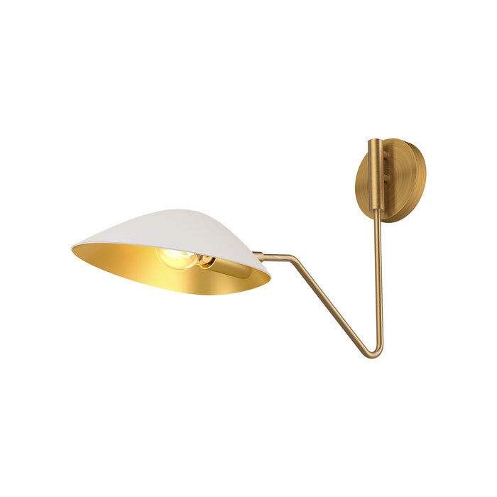 Oscar One Light Vanity Aged Gold/White-Sconces-Alora-Lighting Design Store