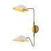 Oscar Two Light Vanity Aged Gold/White-Sconces-Alora-Lighting Design Store