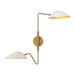 Oscar Two Light Vanity Aged Gold/White-Sconces-Alora-Lighting Design Store
