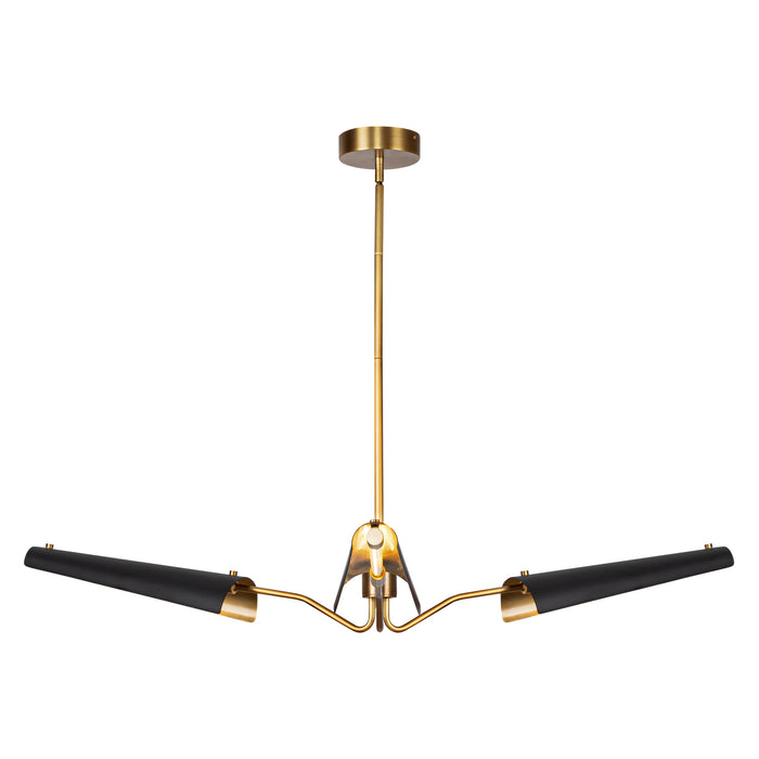 Osorio LED Chandelier Matte Black/Vintage Brass-Large Chandeliers-Alora-Lighting Design Store