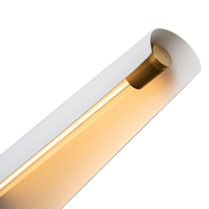 Osorio LED Chandelier Matte White/Vintage Brass-Large Chandeliers-Alora-Lighting Design Store