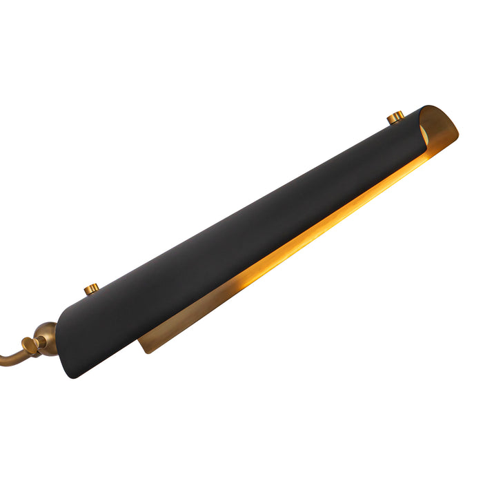 Osorio LED Vanity Matte Black/Vintage Brass-Sconces-Alora-Lighting Design Store