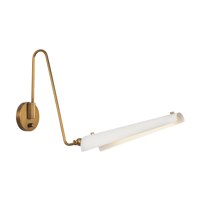 Osorio LED Vanity Matte White/Vintage Brass-Sconces-Alora-Lighting Design Store