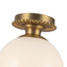 Otis One Light Semi-Flush Mount Brushed Gold/Glossy Opal Glass-Flush Mounts-Alora-Lighting Design Store