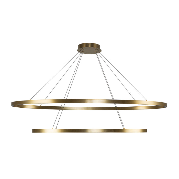 Ovale LED Chandelier Brushed Gold-Large Chandeliers-Kuzco Lighting-Lighting Design Store