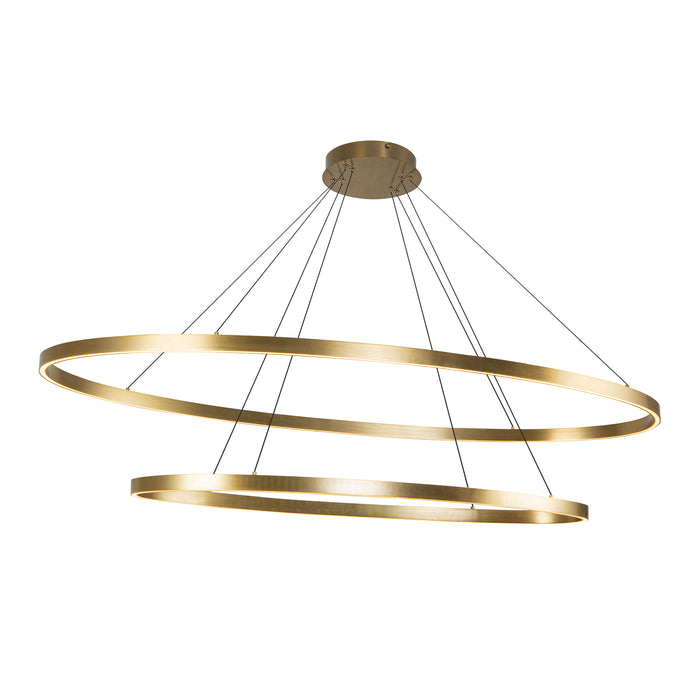 Ovale LED Chandelier Brushed Gold-Large Chandeliers-Kuzco Lighting-Lighting Design Store
