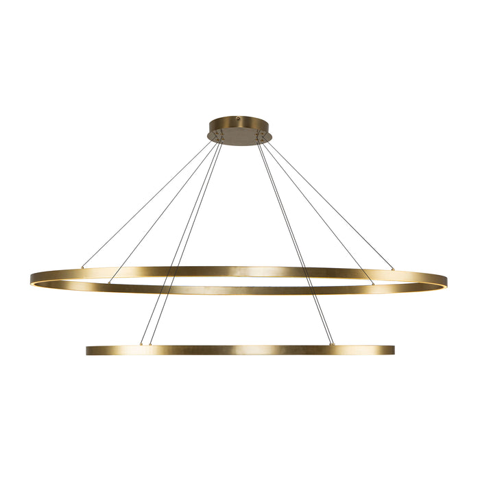 Ovale LED Chandelier Brushed Gold-Large Chandeliers-Kuzco Lighting-Lighting Design Store