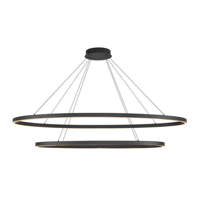 Ovale LED Chandelier Black-Large Chandeliers-Kuzco Lighting-Lighting Design Store