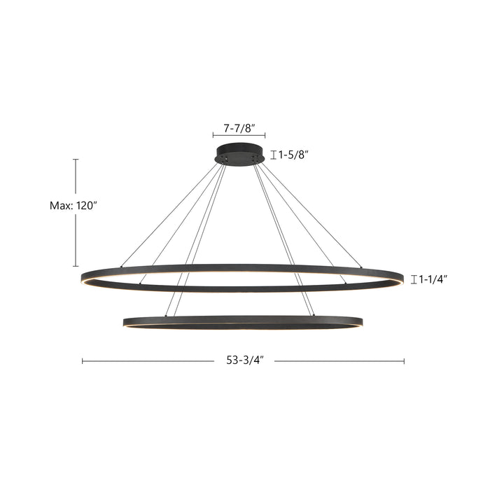 Ovale LED Chandelier White-Large Chandeliers-Kuzco Lighting-Lighting Design Store