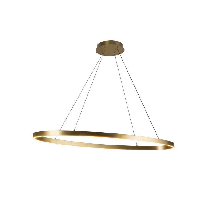 Ovale LED Linear Pendant Brushed Gold-Linear/Island-Kuzco Lighting-Lighting Design Store