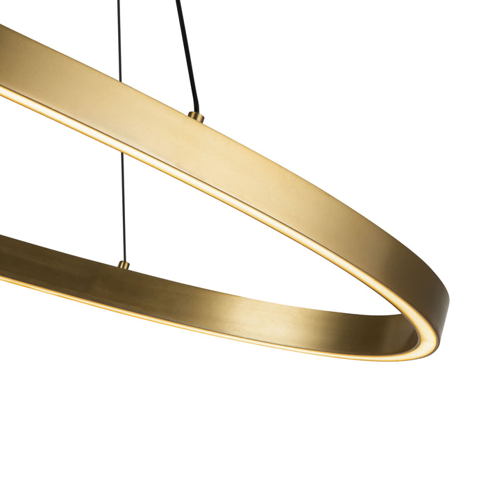 Ovale LED Linear Pendant Brushed Gold-Linear/Island-Kuzco Lighting-Lighting Design Store
