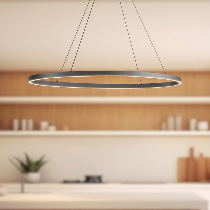 Ovale LED Linear Pendant Black-Linear/Island-Kuzco Lighting-Lighting Design Store
