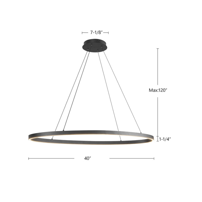 Ovale LED Linear Pendant Black-Linear/Island-Kuzco Lighting-Lighting Design Store