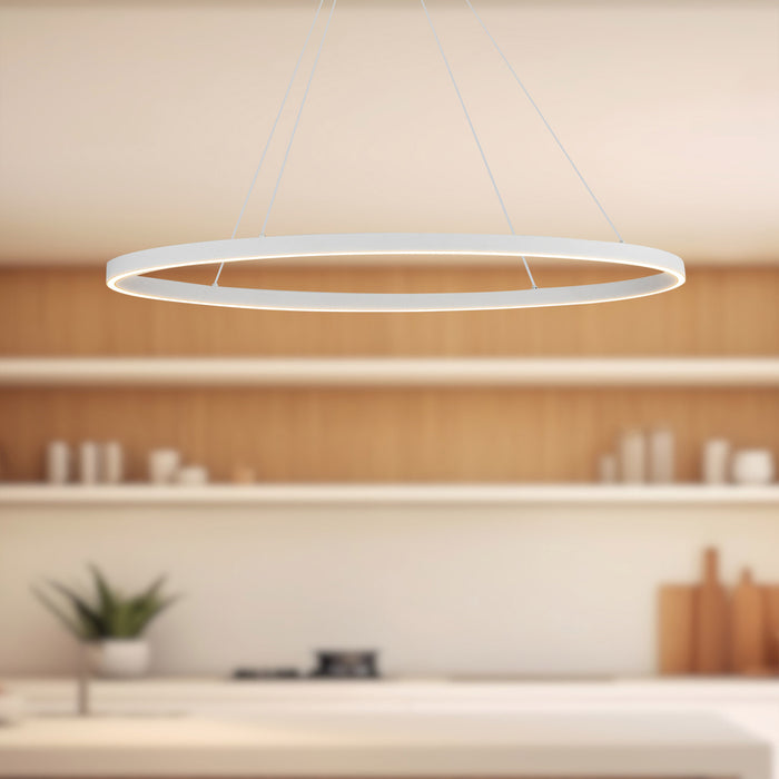Ovale LED Linear Pendant White-Linear/Island-Kuzco Lighting-Lighting Design Store