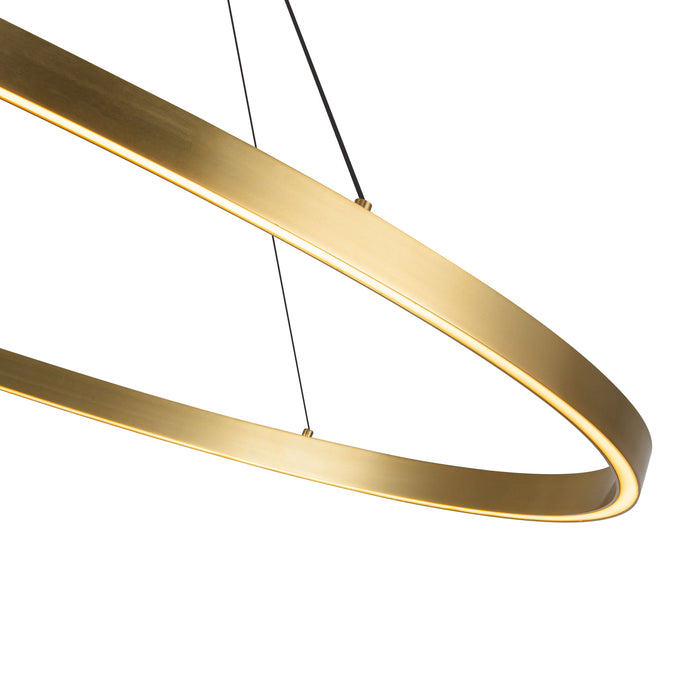 Ovale LED Linear Pendant Brushed Gold-Linear/Island-Kuzco Lighting-Lighting Design Store