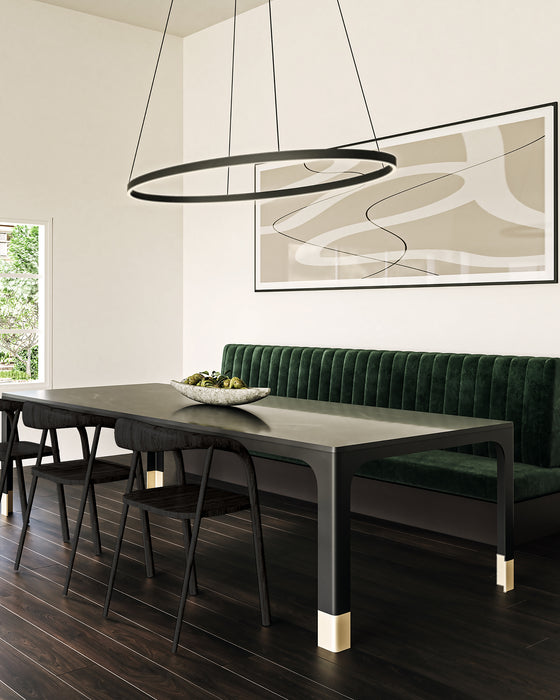 Ovale LED Linear Pendant Black-Linear/Island-Kuzco Lighting-Lighting Design Store