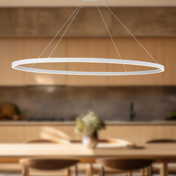 Ovale LED Linear Pendant White-Linear/Island-Kuzco Lighting-Lighting Design Store