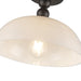 Paisley One Light Semi-Flush Mount Matte Black/Glossy Opal Glass-Semi-Flush Mts.-Alora-Lighting Design Store