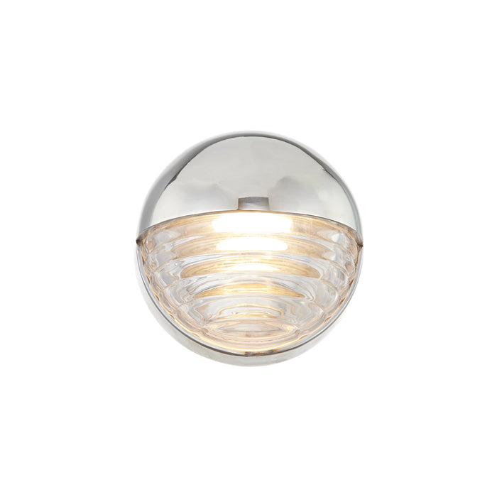 Palais LED Vanity Polished Nickel/Ribbed Glass-Sconces-Alora-Lighting Design Store