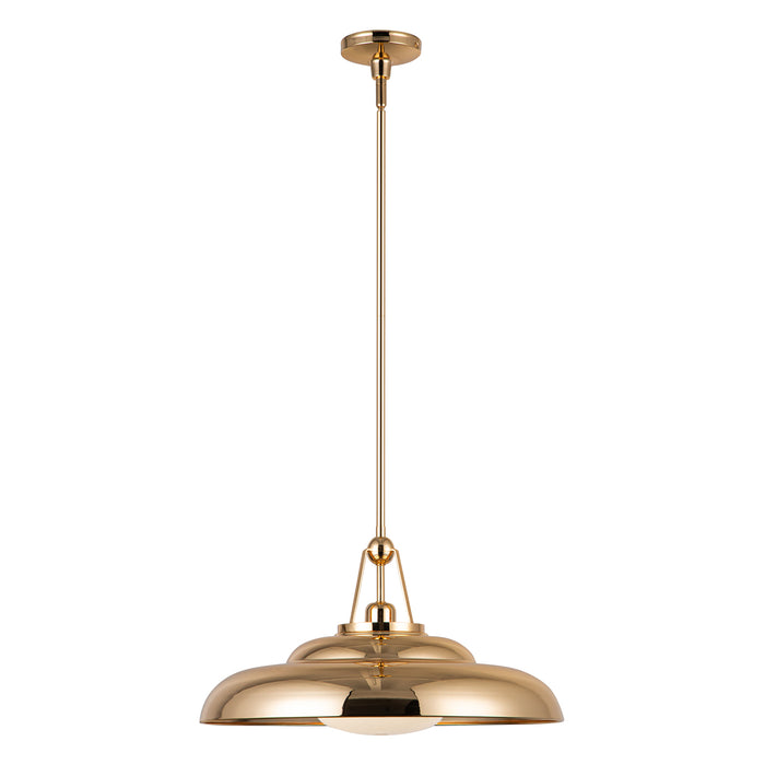 Palmetto One Light Pendant Polished Brass/Glossy Opal-Pendants-Alora-Lighting Design Store