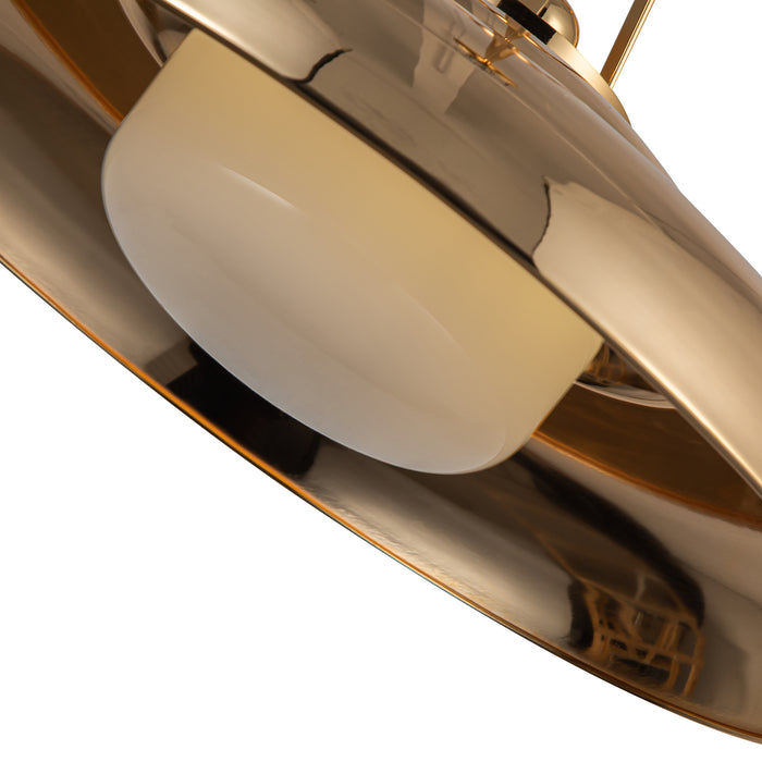 Palmetto One Light Pendant Polished Brass/Glossy Opal-Pendants-Alora-Lighting Design Store