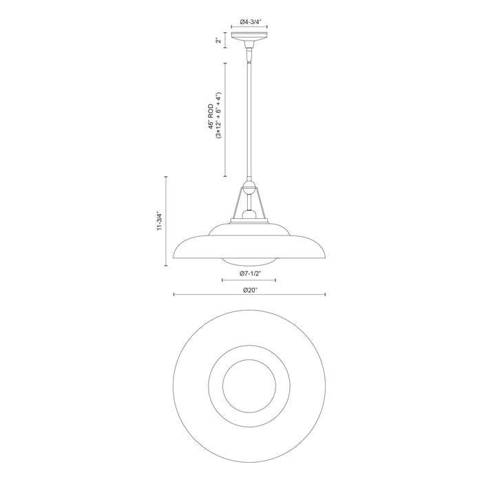 Palmetto One Light Pendant Polished Brass/Glossy Opal-Pendants-Alora-Lighting Design Store