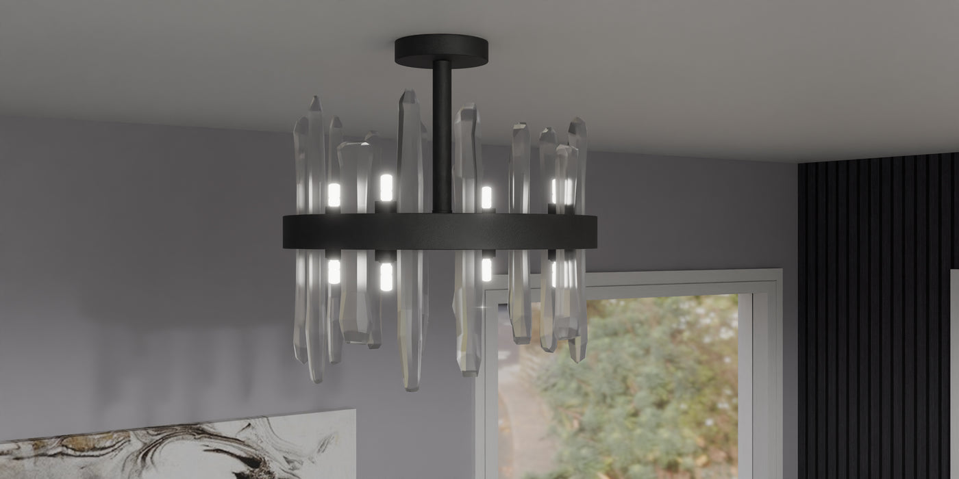 Regal Eight Light Semi Flush Mount-Semi-Flush Mts.-Quoizel-Lighting Design Store