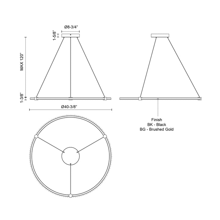Bruni LED Pendant Black-Pendants-Kuzco Lighting-Lighting Design Store