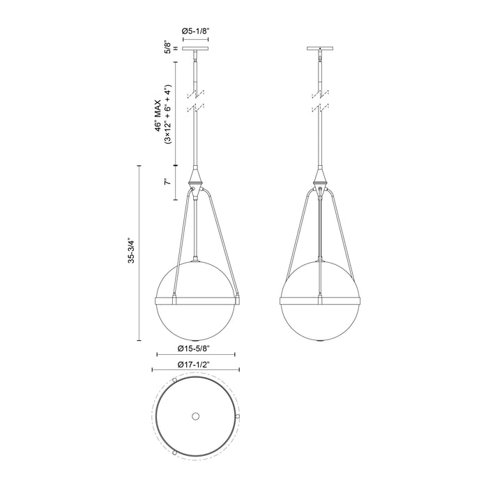 Harmony Four Light Pendant Matte Black/Clear Water Glass-Pendants-Alora-Lighting Design Store