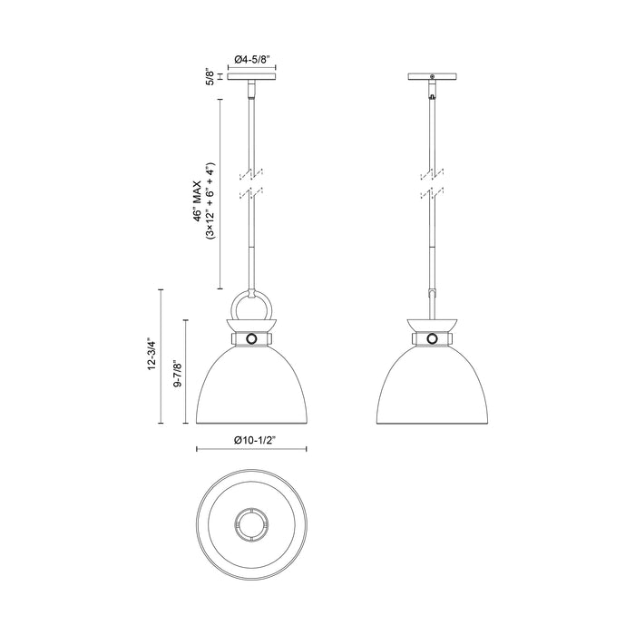 Waldo One Light Pendant Aged Gold-Mini Pendants-Alora-Lighting Design Store