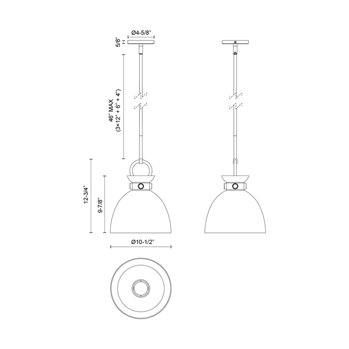 Waldo One Light Pendant Matte Black/Clear Glass-Mini Pendants-Alora-Lighting Design Store