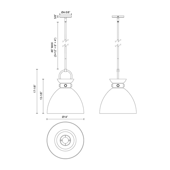 Waldo One Light Pendant Aged Gold/Clear-Pendants-Alora-Lighting Design Store