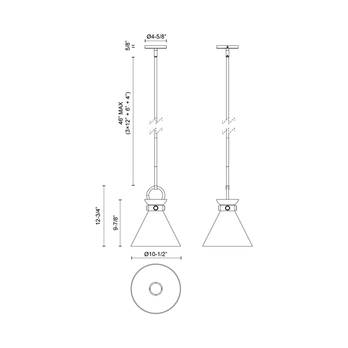 Emerson One Light Pendant Matte Black/Smoked-Mini Pendants-Alora-Lighting Design Store
