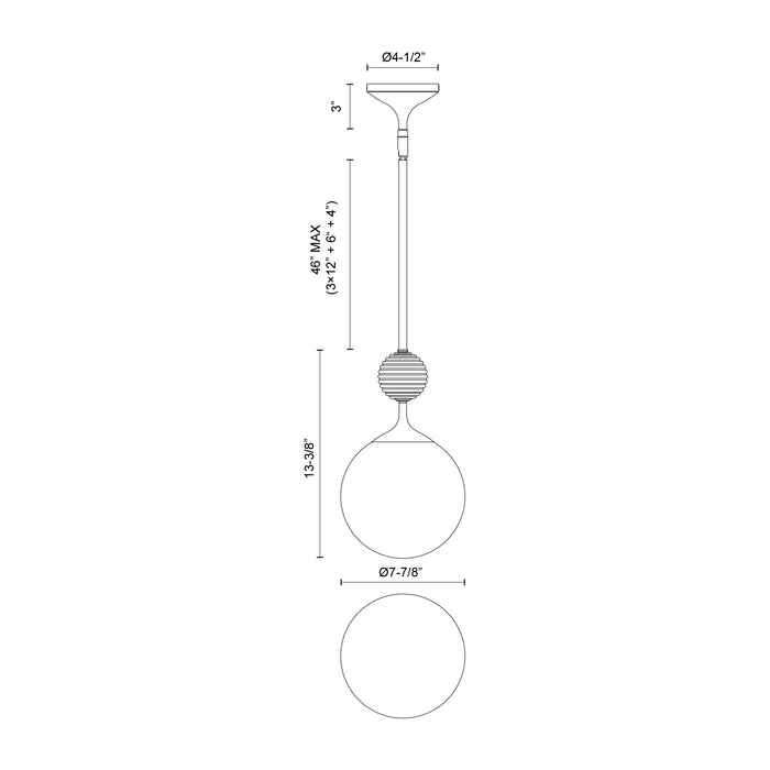 Celia One Light Pendant Matte Black/Opal Glass-Mini Pendants-Alora-Lighting Design Store