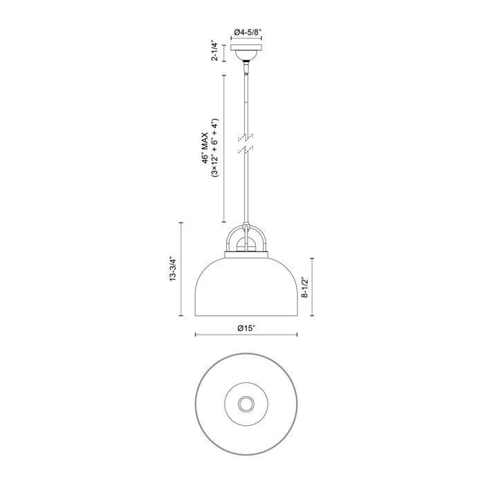 Lancaster One Light Pendant Chrome-Pendants-Alora-Lighting Design Store
