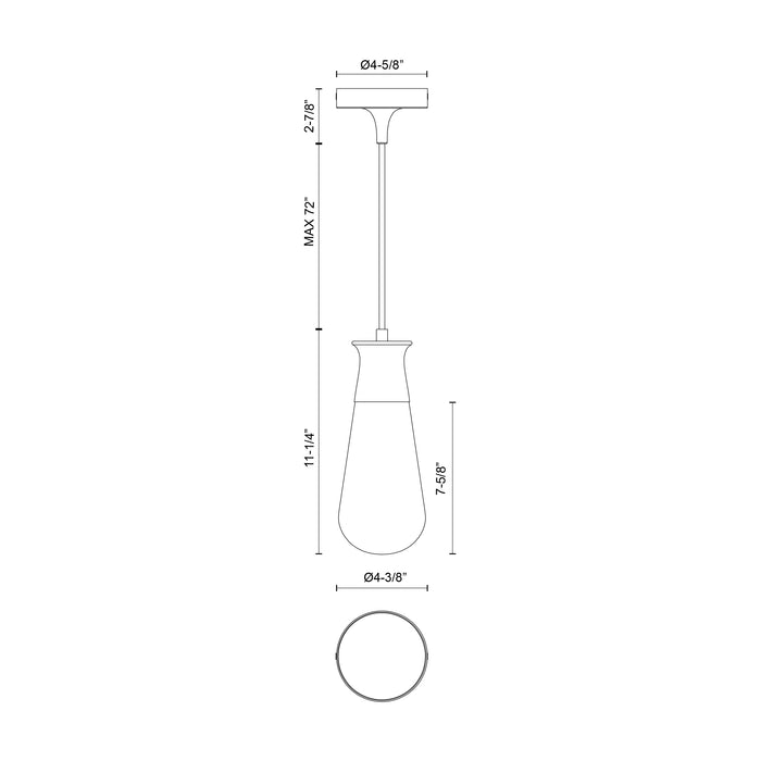 Marcel One Light Pendant Chrome-Mini Pendants-Alora-Lighting Design Store