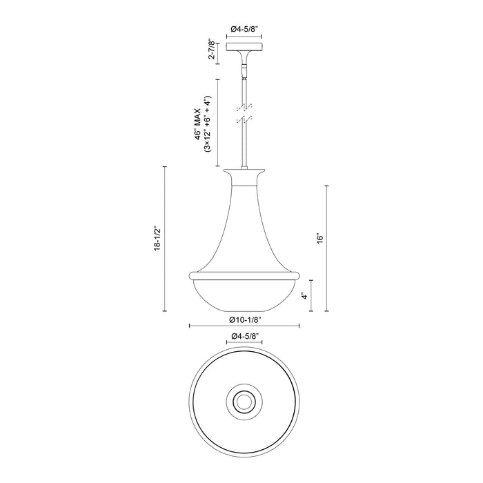 Marcel One Light Pendant Chrome-Mini Pendants-Alora-Lighting Design Store