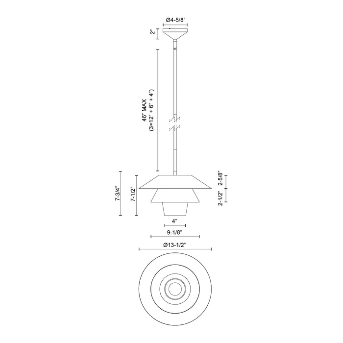 Tetsu One Light Pendant Matte Black/Clear Glass-Pendants-Alora-Lighting Design Store