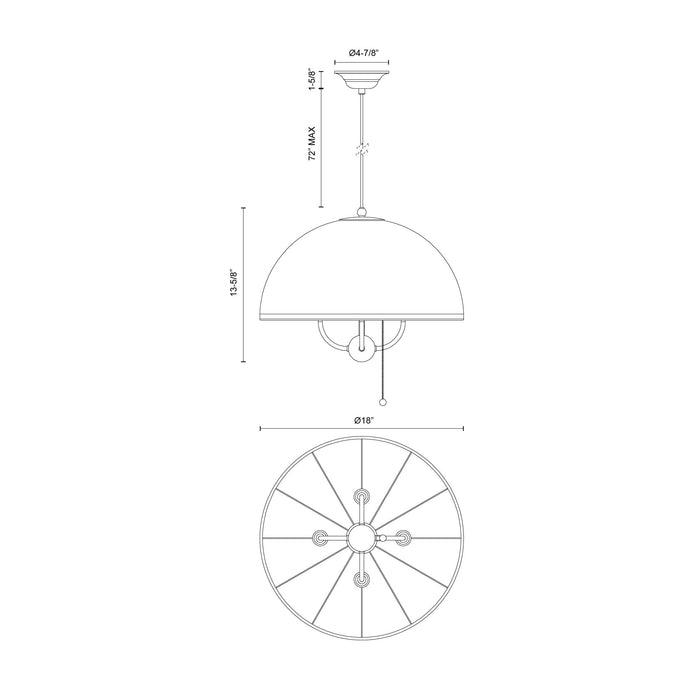 Crosby Four Light Pendant Matte Black-Mini Chandeliers-Alora-Lighting Design Store