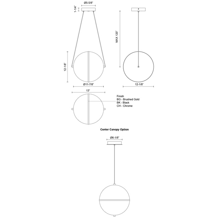 Aries LED Pendant Black-Pendants-Kuzco Lighting-Lighting Design Store