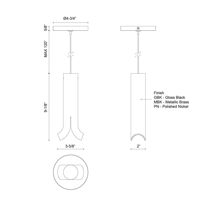 Husk LED Pendant Polished Nickel-Mini Pendants-Kuzco Lighting-Lighting Design Store