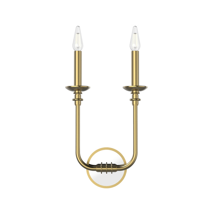 Peabody Two Light Bathroom Fixture Vintage Brass-Sconces-Alora-Lighting Design Store