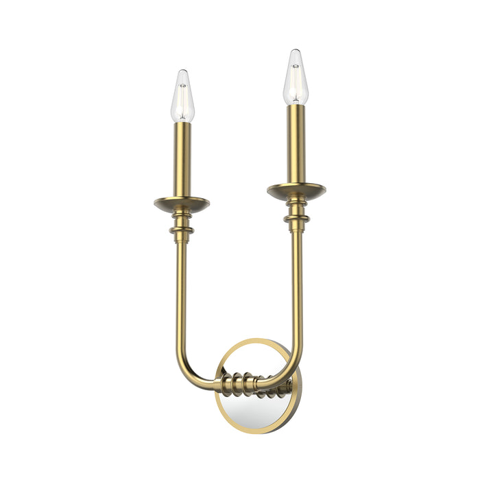 Peabody Two Light Bathroom Fixture Vintage Brass-Sconces-Alora-Lighting Design Store