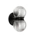 Peri LED Exterior Wall Mount Black/Clear Ribbed Glass-Exterior-Kuzco Lighting-Lighting Design Store