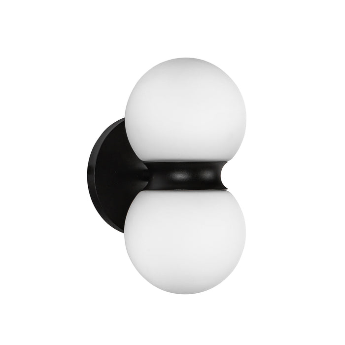 Peri LED Exterior Wall Mount Black/Opal Glass-Exterior-Kuzco Lighting-Lighting Design Store