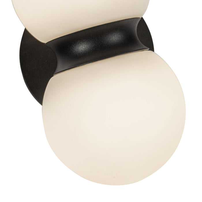 Peri LED Exterior Wall Mount Black/Opal Glass-Exterior-Kuzco Lighting-Lighting Design Store